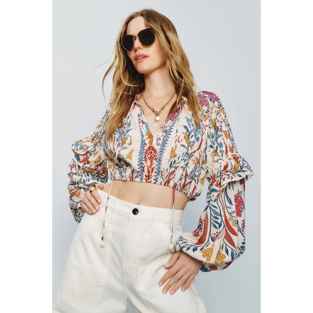 Farm Rio - Romantic Lightness Long-Sleeve Blouse XL